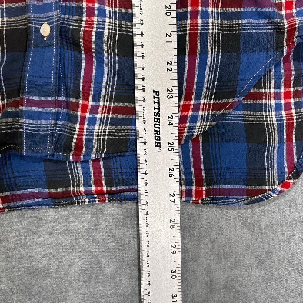 Ralph Lauren Denim & Supply RL Boyfriend blue plaid button up shirt wms M - Picture 7 of 7